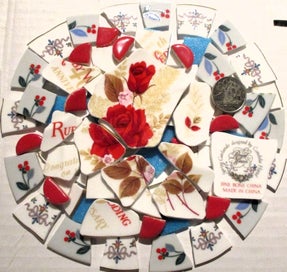 Listing 2 of 3 for MOSAICS~ "Bright Red Roses~ Anniversary Mix!" Hand Cut Porcelain & Tile Mix!