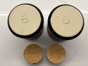 Listing 5 of 5 for Temuka NZ Pottery: TWO "Cobblestone" Canisters / Storage Jars with cork lids