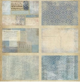 Listing 3 of 4 for - A5 - Paper/Card Stock - Blue Plaid Geometric - 12 pcs - 140gsm