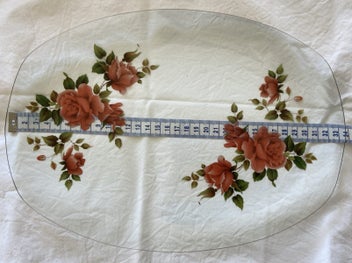 Listing 2 of 2 for Chance Glass Sovereign Rose Fine Glass Platter c1972-76 Made in England 33x24cm