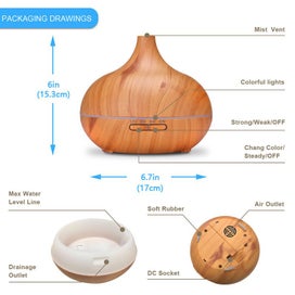 Listing 2 of 5 for Hod Health & Home Humidifiers Wood Grain Aroma Diffuser 300Ml Essential Oil Elec