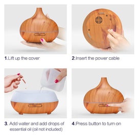 Listing 4 of 5 for Hod Health & Home Humidifiers Wood Grain Aroma Diffuser 300Ml Essential Oil Elec