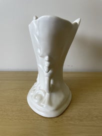 Listing 3 of 9 for Beautiful White Wedgwood Vase - Unicorn sticker attached