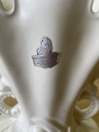 Listing 6 of 9 for Beautiful White Wedgwood Vase - Unicorn sticker attached