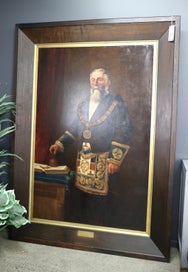 Listing 1 of 3 for VERY LARGE VINTAGE OIL PAINTING BRO. THOMAS GRAHAM