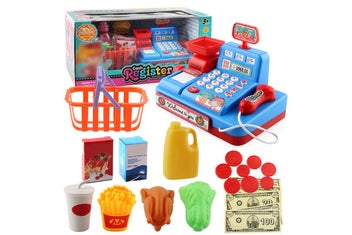 Listing 5 of 5 for Cash Register for Little Ones Pretend Play Calculator Cash Register Toys-Blue