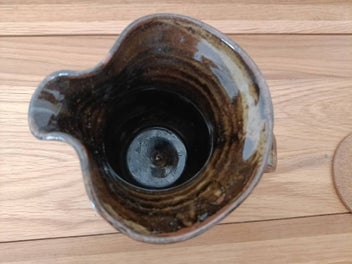 Listing 8 of 8 for Handcrafted Stoneware Milk Jug / Creamer Impressed 'J' Maker's Mark