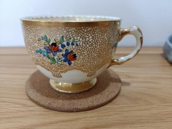 Listing 2 of 6 for Plant Tuscan China Teacup | Gold Lace & Hand-Painted Flowers (Pre-Royal Tuscan)