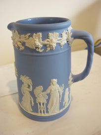 Listing 5 of 8 for WEDGEWOOD BLUE TRIO OF PIECES. JUG ,PLATE AND LIDDED POT