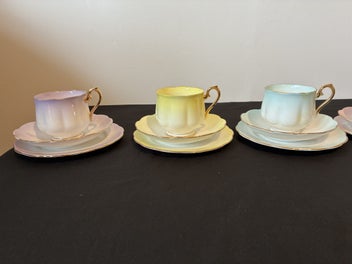 Listing 6 of 19 for $1 NO RESERVE Royal Albert Hampton 'Rainbow' English Bone China Cups & Tea Set