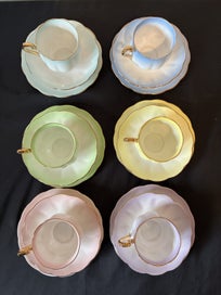 Listing 17 of 19 for $1 NO RESERVE Royal Albert Hampton 'Rainbow' English Bone China Cups & Tea Set