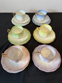 Listing 18 of 19 for $1 NO RESERVE Royal Albert Hampton 'Rainbow' English Bone China Cups & Tea Set
