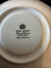 Listing 3 of 19 for $1 NO RESERVE Royal Albert Hampton 'Rainbow' English Bone China Cups & Tea Set