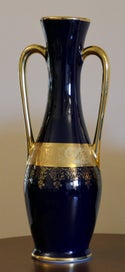 Listing 1 of 4 for VINTAGE LIMOGES COBALT BLUE and 22k GOLD VASE