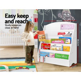 Listing 4 of 7 for Keezi 5 Tiers Kids Bookshelf Magazine Rack Shelf Organiser Bookcase Display