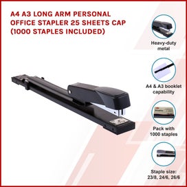 Listing 4 of 7 for Randy & Travis Machinery A4 A3 Long Arm Personal Office Stapler 25 Sheets Cap (1