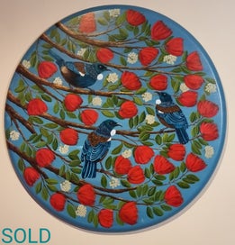 Listing 14 of 20 for Tui Bird and Tree Fuchsia Blossoms- 'A Splash Of Joy '