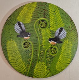 Listing 10 of 20 for Tui Bird and Tree Fuchsia Blossoms- 'A Splash Of Joy '