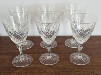 Listing 5 of 16 for 1Noritake Hand Cut Lead Crystal Wine Glasses Japan circa 1988 (6 large, 6 small)