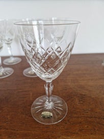 Listing 12 of 16 for 1Noritake Hand Cut Lead Crystal Wine Glasses Japan circa 1988 (6 large, 6 small)