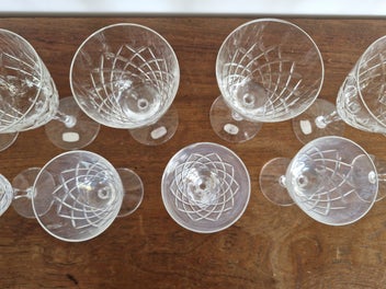 Listing 13 of 16 for 1Noritake Hand Cut Lead Crystal Wine Glasses Japan circa 1988 (6 large, 6 small)