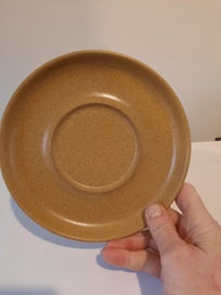 Listing 4 of 6 for Vintage Denby Ode Mustard Coloured Stoneware Sugar Bowl and Saucer