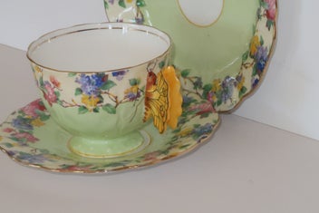 Listing 2 of 8 for ***ART DECO AYNSLEY BUTTERFLY HANDLE TRIO***