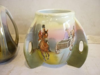 Listing 2 of 7 for BAYREUTH, ROYAL X2 VASES, HORSE RIDERS.