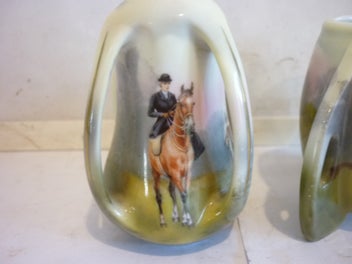 Listing 4 of 7 for BAYREUTH, ROYAL X2 VASES, HORSE RIDERS.