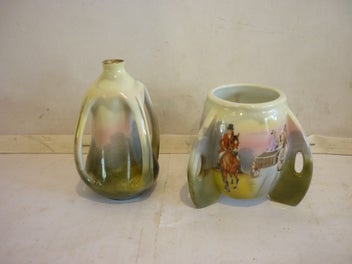 Listing 7 of 7 for BAYREUTH, ROYAL X2 VASES, HORSE RIDERS.