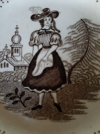 Listing 6 of 8 for Victorian Pottery Small Nursery or Child's plate, 1840- 1850's,