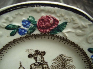 Listing 4 of 8 for Victorian Pottery Small Nursery or Child's plate, 1840- 1850's,