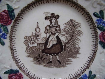 Listing 2 of 8 for Victorian Pottery Small Nursery or Child's plate, 1840- 1850's,
