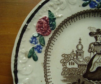 Listing 5 of 8 for Victorian Pottery Small Nursery or Child's plate, 1840- 1850's,