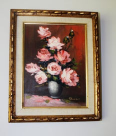 Listing 8 of 20 for +++ CHARMING ORIGINAL " RICCI " FLORAL OIL PAINTING +++