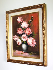 Listing 15 of 20 for +++ CHARMING ORIGINAL " RICCI " FLORAL OIL PAINTING +++
