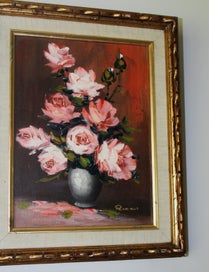 Listing 18 of 20 for +++ CHARMING ORIGINAL " RICCI " FLORAL OIL PAINTING +++