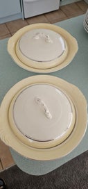 Listing 5 of 5 for Swinnertons Staffordshire England cream and yellow bowl with lid