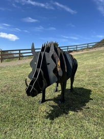 Listing 1 of 4 for Wild Boar Metal Sculpture