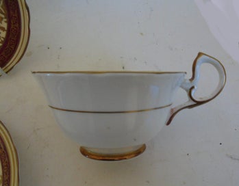 Listing 4 of 7 for ORIGINAL AYNSLEY GOLD FILIGREE FLOATING ROSE CLASSIC TRIO 1930