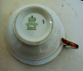 Listing 5 of 7 for ORIGINAL AYNSLEY GOLD FILIGREE FLOATING ROSE CLASSIC TRIO 1930