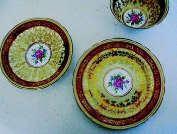 Listing 7 of 7 for ORIGINAL AYNSLEY GOLD FILIGREE FLOATING ROSE CLASSIC TRIO 1930