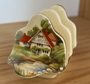 Listing 1 of 5 for Vintage Royal Winton Grimwades Red Roof Cottage 3-slice Toastrack