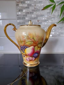 Listing 3 of 20 for Aynsley, Orchard Gold Coffee Pot, Creamer and Open Sugar Bowl.
