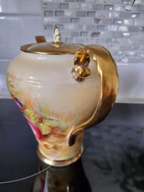 Listing 4 of 20 for Aynsley, Orchard Gold Coffee Pot, Creamer and Open Sugar Bowl.