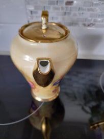 Listing 5 of 20 for Aynsley, Orchard Gold Coffee Pot, Creamer and Open Sugar Bowl.