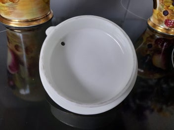 Listing 6 of 20 for Aynsley, Orchard Gold Coffee Pot, Creamer and Open Sugar Bowl.