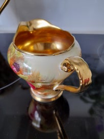 Listing 12 of 20 for Aynsley, Orchard Gold Coffee Pot, Creamer and Open Sugar Bowl.