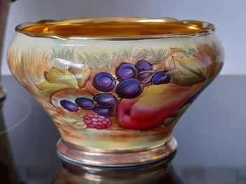 Listing 15 of 20 for Aynsley, Orchard Gold Coffee Pot, Creamer and Open Sugar Bowl.