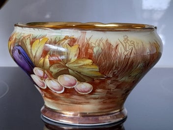 Listing 16 of 20 for Aynsley, Orchard Gold Coffee Pot, Creamer and Open Sugar Bowl.